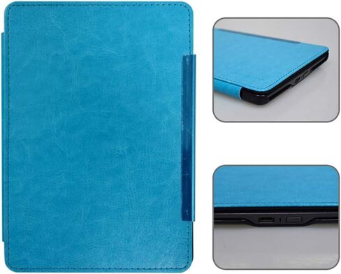 Kindle 4/5 (D01100) Cover, Black Leather Folio Case for Kindle Basic 4/5, Portable, Protects from Scratches & Dust, Easy to Carry in Kuwait