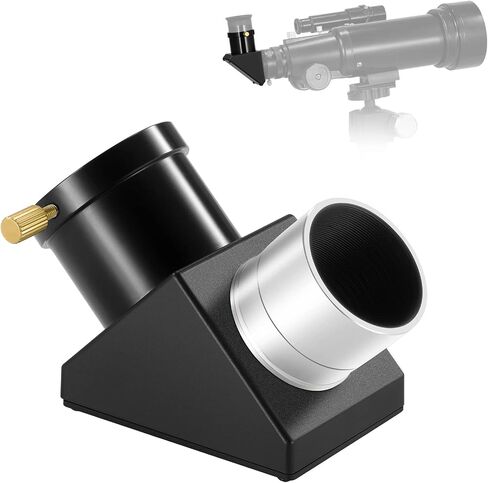 NEEWER 1.25" 90° Zenith Diagonal Mirror, Erecting Image Positive Optic Mirror Adapter for Refractor and Catadioptric Astronomical Telescope Eyepiece in Saudi Arabia