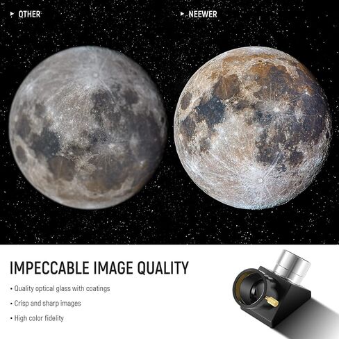 NEEWER 1.25" 90° Zenith Diagonal Mirror, Erecting Image Positive Optic Mirror Adapter for Refractor and Catadioptric Astronomical Telescope Eyepiece in Saudi Arabia