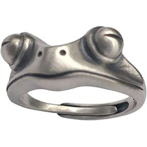 kelistom Vintage Silver Animal Open Ring, Adjustable Frog, Snake, Dragon, Cat Finger Ring for Women Men Teen Girls Boys Fashion Party Jewelry