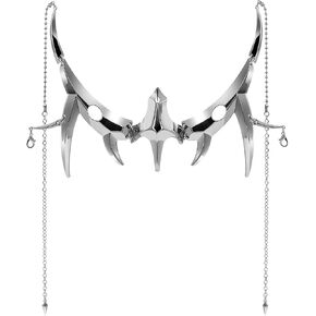 L'VOW Unisex Cyber Punk Liquid Silver Steel Half Mask Y2K Luxury Irregular Jewelry Face Chain Cyborg Earring Accessories in Saudi Arabia