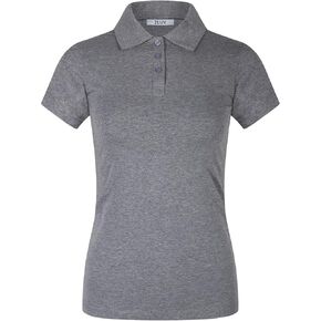 2LUV Girl's School Uniform Short Sleeve 3 Button Collared Polo Shirt