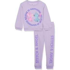 Disney Girls Stitch & Angel Fleece Sweatshirt & Jogger Set - Girls 2t-16 in Saudi Arabia