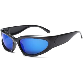 Long Keeper Kids Wrap Around Sunglasses Fashion Futuristic Oval Shape Sun Glasses for Girls Boys UV400 Protection
