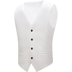BOTVELA Mens Casual Dress Vest 4 Button Waistcoat