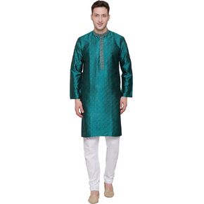 ملابس رجالية من Maple Clothing كورتا بيجامة جاكار حرير الهند لحفلات الزفاف in Kuwait