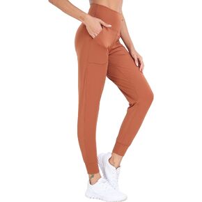Oalka Women's Joggers High Waist Yoga Pockets Sweatpants Sport Workout Pants