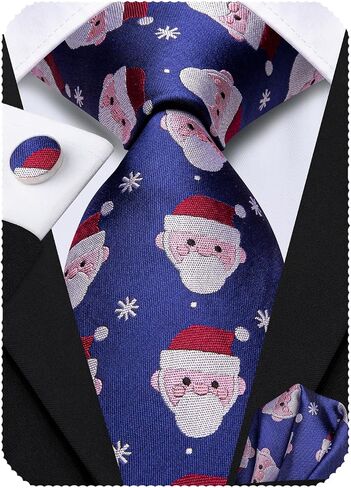 Hi-Tie Mens 3/5Pcs Gift Box Tie Collection Set Stripe Plaid Paisley Formal Necktie Pocket Square Cufflinks Business Wedding in Saudi Arabia
