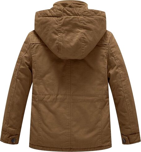 WenVen Boy's & Girl's Winter Warm Sherpa Lined Parka Coat with Removable Hood in Kuwait