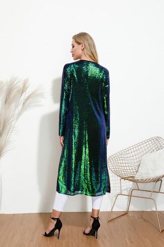 KANCY KOLE Women Sequin Cardigan Long Sleeve Open Front Jacket Blazers for Holiday Christmas in Saudi Arabia