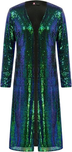 KANCY KOLE Women Sequin Cardigan Long Sleeve Open Front Jacket Blazers for Holiday Christmas in Saudi Arabia