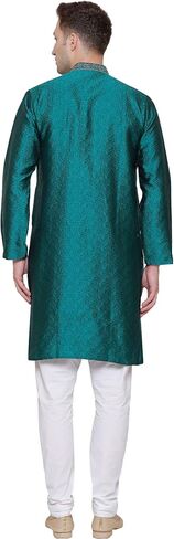 Maple Clothing Men's Kurta Pajama Jacquard Silk India Wedding Party Wear Apparel in Kuwait