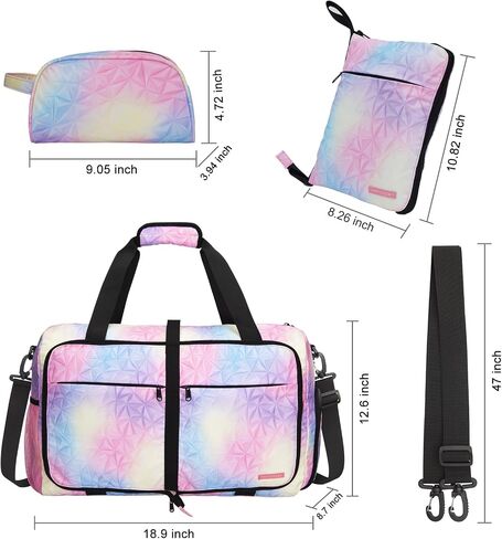 Hp hope Gym Bag for Women, Weekender Bag 34L Carry on Bag for Women, Overnight Bag with Wet Pocket and Shoes Compartment for Women, Travel, Gym, Yoga (Purple) in Saudi Arabia