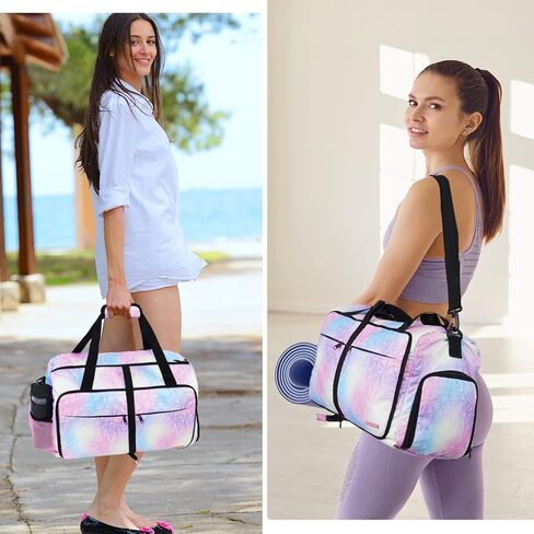 Hp hope Gym Bag for Women, Weekender Bag 34L Carry on Bag for Women, Overnight Bag with Wet Pocket and Shoes Compartment for Women, Travel, Gym, Yoga (Purple) in Saudi Arabia
