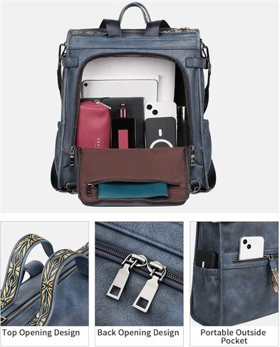 حقيبة ظهر نسائية من FADEON بتصميم حقيبة كتف للسيدات مصنوعة من الجلد النباتي وحقائب ظهر كبيرة للسفر للنساء باللون البني in Kuwait