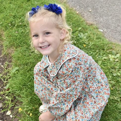 فستان Balatale للفتيات الصغيرات مُزين بالزهور وياقة الدمية وأكمام طويلة فستان متوسط ​​الطول فساتين الخريف والشتاء للفتيات الصغيرات 2-9T in Kuwait