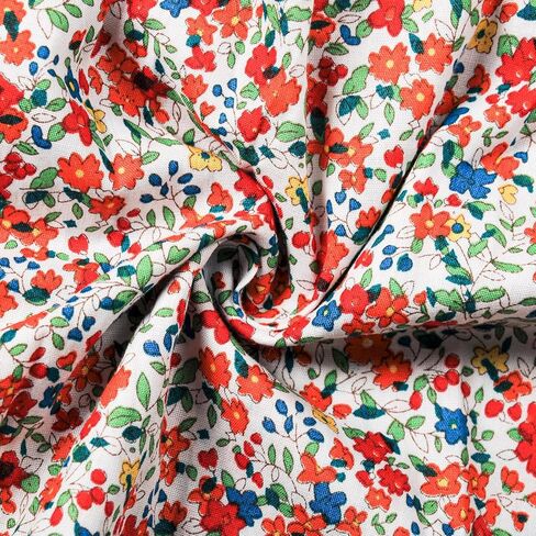 فستان Balatale للفتيات الصغيرات مُزين بالزهور وياقة الدمية وأكمام طويلة فستان متوسط ​​الطول فساتين الخريف والشتاء للفتيات الصغيرات 2-9T in Kuwait