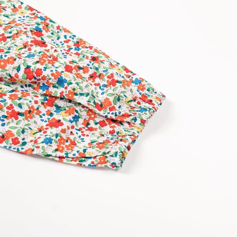 فستان Balatale للفتيات الصغيرات مُزين بالزهور وياقة الدمية وأكمام طويلة فستان متوسط ​​الطول فساتين الخريف والشتاء للفتيات الصغيرات 2-9T in Kuwait