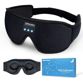Sleep Headphones, Bluetooth 5.0 Wireless 3D Eye Mask, Lightimetunnel Washable Sleeping Headphones for Side Sleepers With Adjustable Ultra Thin Stereo Speakers Microphone Hands Free for Insomnia Travel in Kuwait