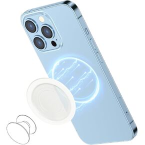AUROX Compatible with MagSafe Base for iPhone 15 14 13 12 Magnetic Base Plate【Base Only】 Intended for Pop Socket Grip and Phone Ring Holder【Removable Wireless Charging】(Silver)