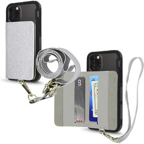Cell Phone and Credit Card Holder with Crossbody and Wrist Straps, Stick-On Wallet w/RFID Protection Multiple Card Slots Transparent ID Pocket in Saudi Arabia