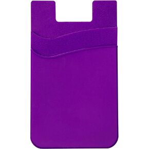 Nuke Armor Silicone Phone Card Holder Double Slot Pocket, Stick On Wallet, Adhesive Credit Card Pouch, Compatible with iPhone & Samsung Galaxy - Light Blue