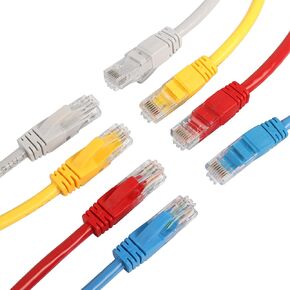 RIIEYOCA Short Cat6 Ethernet Patch Cable 1ft,High Speed Internet Network Cable LAN Patch Cables with Rj45 Connectors for Router, Modem,Switch, Server(Mixed Color 8 Pack)