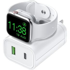 BeaSaf Fast Charger, 24W USB C Charger for iPhone 13/12/Mini/12 Pro Max, Wall Charger with Foldable Apple Watch Wireless Charger, PD Charger for iPhone, AirPods in Saudi Arabia