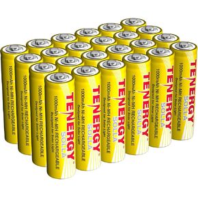 Tenergy Solla Rechargeable NiMH AA Battery, 1000mAh Solar Batteries for Solar Garden Lights, Anti-Leak, Outdoor Durability, 5+ Years Performance, 12 Pack, UL Certified in Kuwait