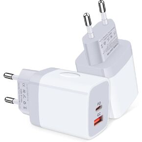 USB C Adapter, European Plug Adapter, 2-Pack Fast 20W Europe Travel Plug Power Adapter Type C Wall Chargers for iPhone 17 16 15 14 13 12 11 Pro Max XR XS X 8,Samsung Galaxy S25 A17,iPad,Google Pixel in Saudi Arabia