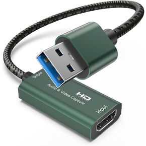 بطاقة التقاط الفيديو، بطاقة التقاط HDMI 4K، تسجيل فيديو صوتي من USB إلى HDMI بدقة 1080P@30 هرتز، 4K@30 هرتز للتدريس والبث والألعاب والبث المباشر ومؤتمرات الفيديو in Kuwait