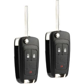 Car Key Fob Keyless Entry Remote Flip fits 2010-2017 Chevy Equinox, Sonic, Terrain (OHT01060512 3-btn), Set of 2 in Kuwait