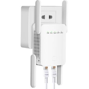 2023 New WiFi Extender Signal Booster for Home 1200Mbps Dual Band 2.4/5G Wireless WiFi Repeater Signal Amplifier with Ethernet Port, 4 Antennas 360° Full Coverage WPS WiFi Strong Signal in Saudi Arabia