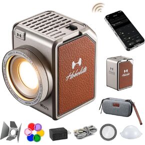 Micro LED Video Light Master Kit with LCD Display, App Control, Barndoor, 6 Color Gels, Tripod, CRI/TLCI 96+, 2700-6500K, Portable Lighting for Photography, Filming, Live Streaming, Video