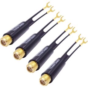 Matching Transformer, 4-Pack Gold Plated 75 Ohm to 300 Ohm Adapter, UHF/VHF/FM Balun Transformer Converter with F Type Female Jack Coax Coaxial Connector for TV Satellite Aerial FM AM Antenna in Kuwait