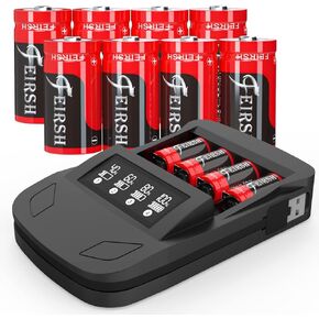 123A 3V Lithium Battery for Arlo, 8 Pack Battery Charger with 3.7V 800mAh Rechargeable Batteries for Arlo Cameras VMC3030 VMK3200 VMS3330 3430 3530 and Flashlight Microphone in Kuwait