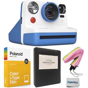 Polaroid Now 2nd Generation I-Type Instant Film Camera Black, Polaroid Color Film for I-Type, Black Album, Bundle