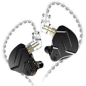 erjigo KZ ZSN Pro Dynamic Hybrid Dual Driver in Ear Earphones Detachable Tangle-Free Cable Musicians in-Ear Earbuds Headphones (Gray Without Mic)
