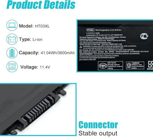 HT03XL L11119-855 بطارية الكمبيوتر المحمول ل جناح HP 15-CS 15-CW 15-CU 15-DA 15-DB 15-DW 14-CE 14-CF 14-DF 17-CA 15-DW0033NR 15-cu1xxx 15-cw1xxx 15- CS0053CL 17-by0xxx L11421-542 HSTNN-DB8R HT03041XL in Kuwait