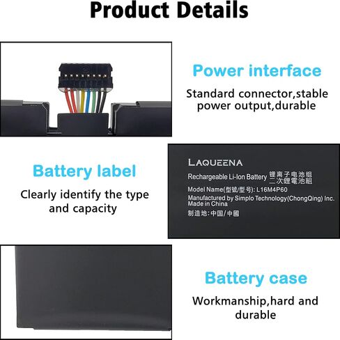 LAQUEENA L16M4P60 Laptop Battery Compatible with Lenovo Yoga 920 920-13IKB 920-131KB 920-13IKB-80Y7 80Y8 81TF Ideapad Flex Pro-13IKB Yoga 6 Pro-13IKB L16C4P61 5B10N01565 5B10N17665 5B10W67249 in Saudi Arabia