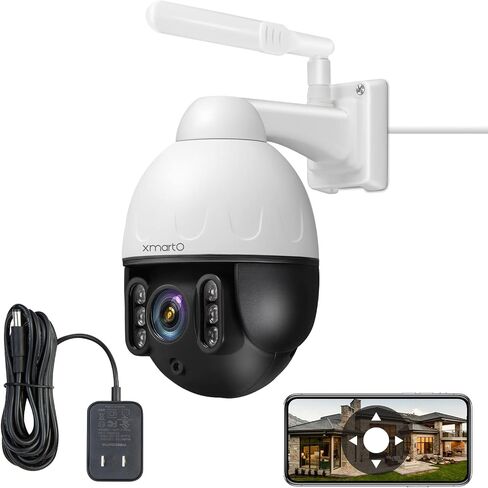 كاميرا أمان xmartO 10X Zoom بعدسة مزدوجة PTZ، تتبع تلقائي 2K HD نظام أمان منزلي PTZ لاسلكي للمراقبة الداخلية والخارجية، كشف الحركة، مراقبة 24/7، صوت ثنائي الاتجاه in Saudi Arabia