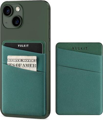 VULKIT Phone Card Holder Slim Elastic Adhesive Phone Wallet Credit Card Sleeves Sticker for Back of Smartphone(Green) in Kuwait