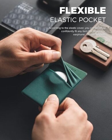 VULKIT Phone Card Holder Slim Elastic Adhesive Phone Wallet Credit Card Sleeves Sticker for Back of Smartphone(Green) in Kuwait