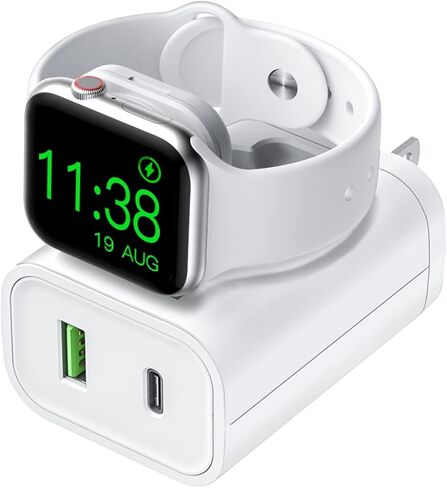 BeaSaf Fast Charger, 24W USB C Charger for iPhone 13/12/Mini/12 Pro Max, Wall Charger with Foldable Apple Watch Wireless Charger, PD Charger for iPhone, AirPods in Saudi Arabia