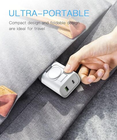 BeaSaf Fast Charger, 24W USB C Charger for iPhone 13/12/Mini/12 Pro Max, Wall Charger with Foldable Apple Watch Wireless Charger, PD Charger for iPhone, AirPods in Saudi Arabia