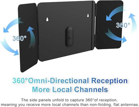 1byone TV Antenna - Amplified HD Digital Indoor TV Antenna Up to 200+ Miles Range Support 4K 1080P and All TVs with HDTV Powerful Singal Booster, 17ft Coax Cable in Kuwait