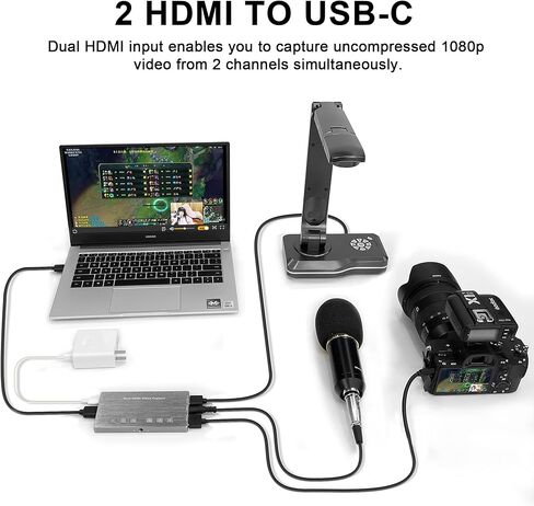 جوي يوزدنج تسجيل فيديو HDMI مزدوج، تسجيل فيديو وصوت عالي الأداء بتقنية FHD عالية الدقة in Kuwait