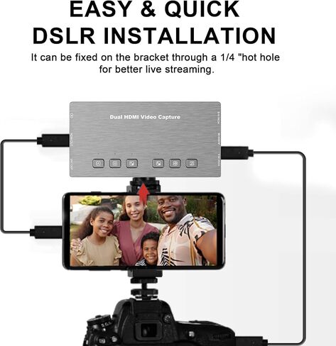 جوي يوزدنج تسجيل فيديو HDMI مزدوج، تسجيل فيديو وصوت عالي الأداء بتقنية FHD عالية الدقة in Kuwait