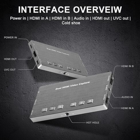 جوي يوزدنج تسجيل فيديو HDMI مزدوج، تسجيل فيديو وصوت عالي الأداء بتقنية FHD عالية الدقة in Kuwait