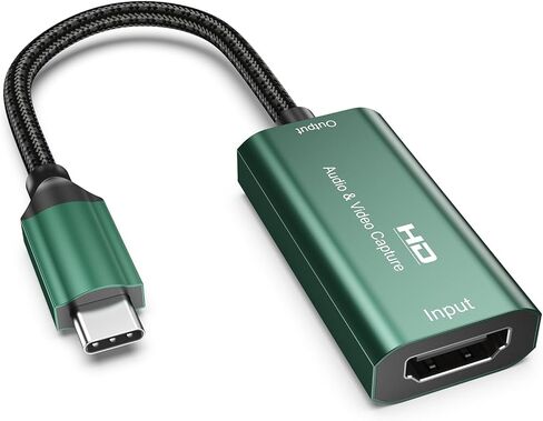 بطاقة التقاط، بطاقة التقاط فيديو SROMGEE USB C إلى HDMI، بطاقة التقاط جهاز التقاط الصوت لتسجيل البث بدقة 1080P@30 هرتز، 4K@30 هرتز للتدريس والبث والألعاب والبث المباشر ومؤتمرات الفيديو in Kuwait